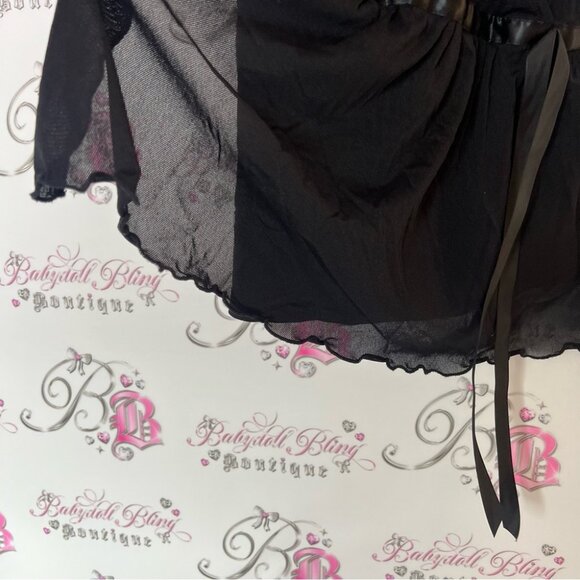 Pelican cove tank top babydoll VNECK Black Sleeveless Wrap top - Picture 3 of 8